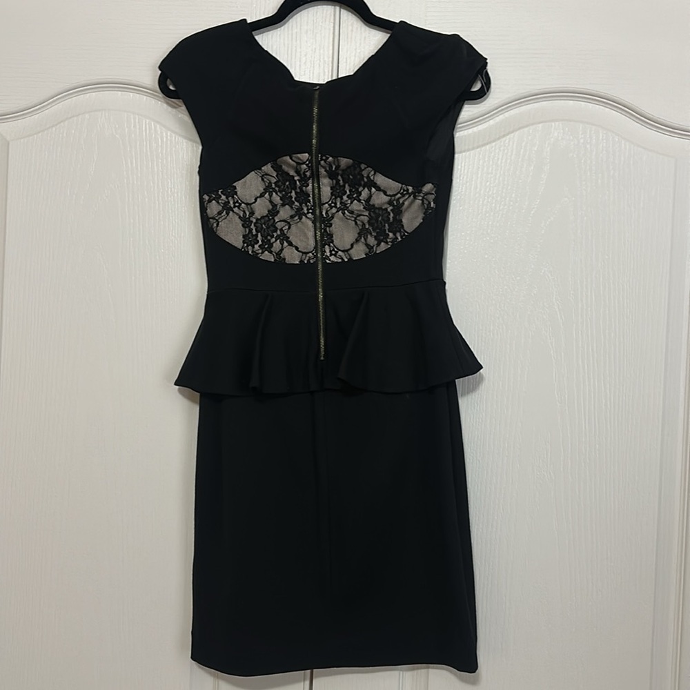 Express Elegant Black Peplum Dress size 4 - Picture 3 of 7